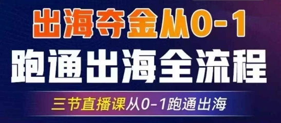 图片[1]-2025出海夺金从0-1跑通出海全流程，三节直播课从0-1跑通出海，教你用AI跑通全流程-E六资源