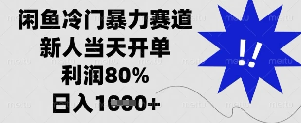 图片[1]-闲鱼冷门暴力赛道，新人当天开单，利润80%，日入数张-E六资源