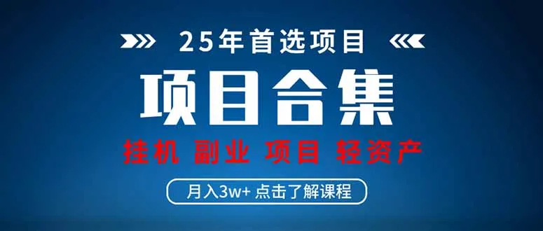 图片[1]-2025 实操项目合集 挂机类型 直播类型 轻资产创业类型 课程分享各项目…-E六资源