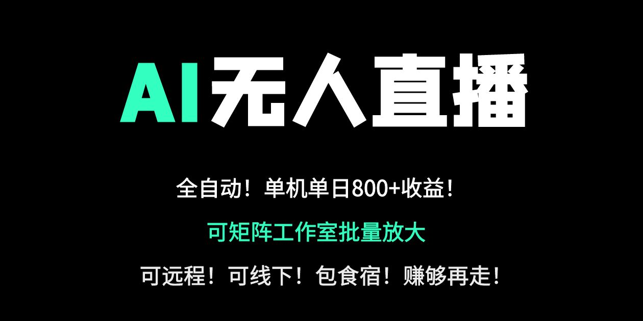 24小时自动带货！AI无人直播副业日赚800+，轻资产创业首选-E六资源