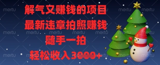 图片[1]-解气又挣钱的项目，最新违章拍照挣钱，随手一拍，轻松收入数张-E六资源