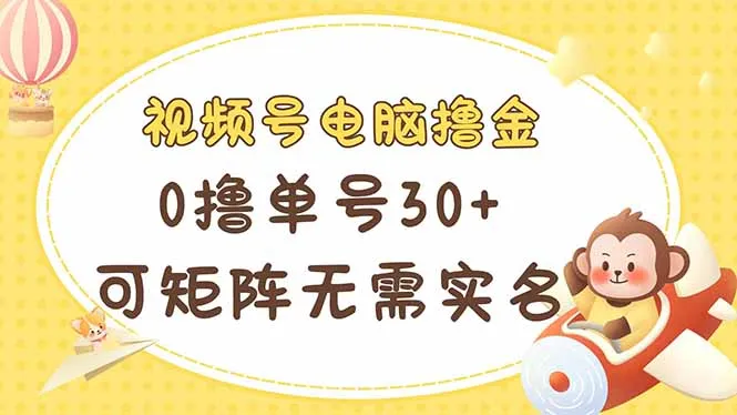 图片[1]-视频号电脑撸金 0撸单号30+ 可矩阵 无需实名多号多得-E六资源