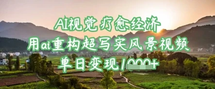 图片[1]-AI视觉疗愈经济：用ai重构超写实风景视频，单日变现多张-E六资源