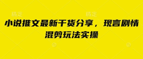 图片[1]-小说推文最新干货分享，现言剧情混剪玩法实操-E六资源