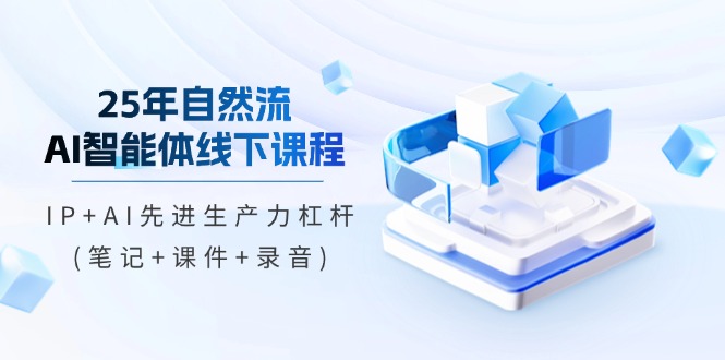 25年自然流AI智能体线下课程，IP+AI先进生产力杠杆(笔记+课件+录音)-E六资源