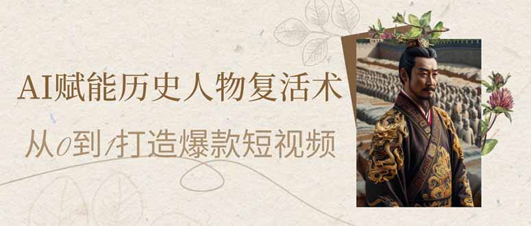 AI赋能历史人物复活术：从0到1打造爆款短视频-E六资源
