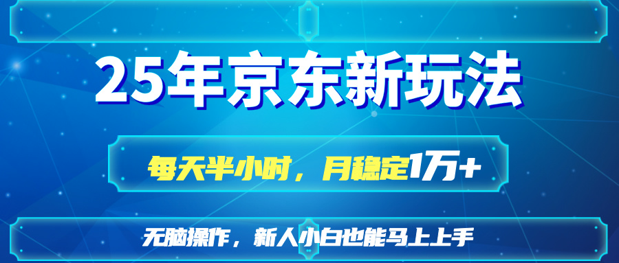 25京东新玩法，每天半小时，月稳定1W+-E六资源