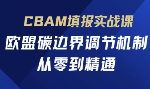 CBAM填报实战课，欧盟碳边界调节机制，从零到精通-E六资源