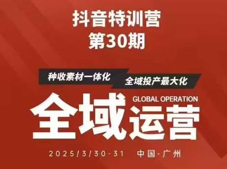 抖音特训营第30期线下培训资料，没有录音视频，正版整理的脑图资料及学员总结核心点-E六资源