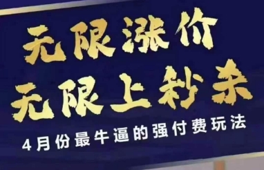 4月12号拼多多线上课，无限涨价，无限上秒杀，4月份最牛逼的强付费玩法-E六资源