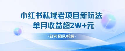 小红书私域项目新玩法，单月变现过W+-E六资源