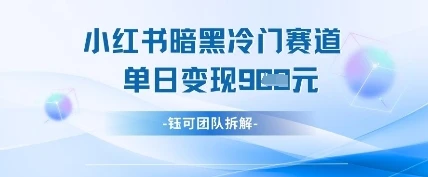图片[1]-小红书冷门”暗黑”赛道，单日收益多张-E六资源
