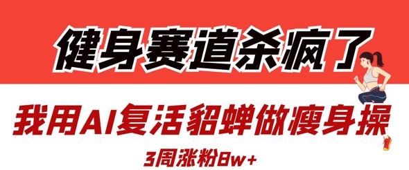 健身赛道杀疯了？我用AI复活貂蝉做瘦身操，3周涨粉8W-E六资源