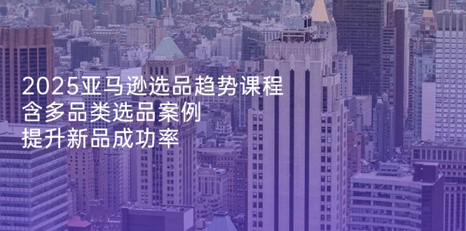 2025亚马逊选品趋势课程，含多品类选品案例，提升新品成功率-E六资源