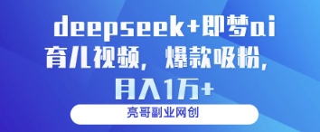 deepseek+即梦ai育儿视频，爆款吸粉，月入1w-E六资源