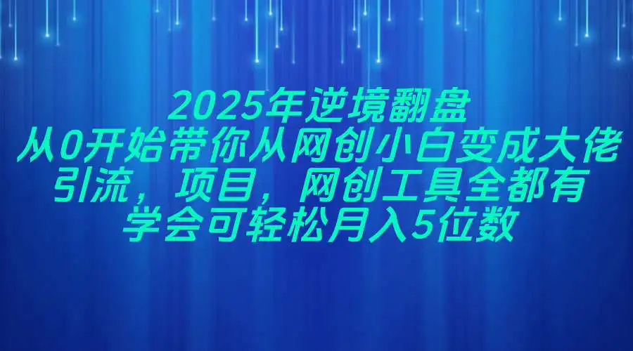 图片[1]-2025年逆境翻盘，从0开始带你从网创小白变成大佬，引流，项目，网创工…-E六资源