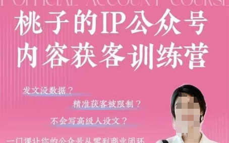 桃子IP公众号内容获客训练营(第3期)，一门让你公众号从0到商业闭环的课程-E六资源