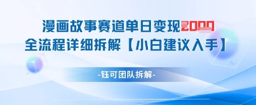 图片[1]-漫画故事赛道单日变现1k+全流程详细拆解-E六资源