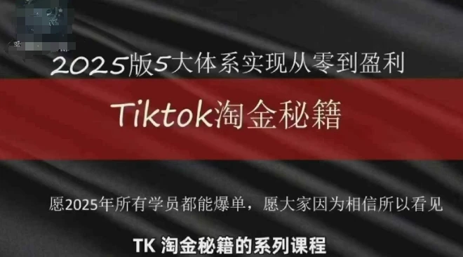 图片[1]-TikTok跨境2025淘金秘籍，​2025TikTok从0到盈利变现-E六资源