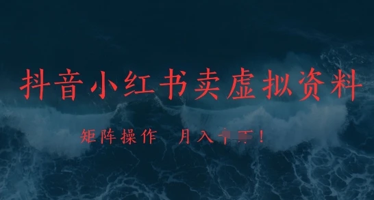 图片[1]-抖音小红书卖虚拟资料，市场需求一直存在，矩阵操作，月入1w+-E六资源