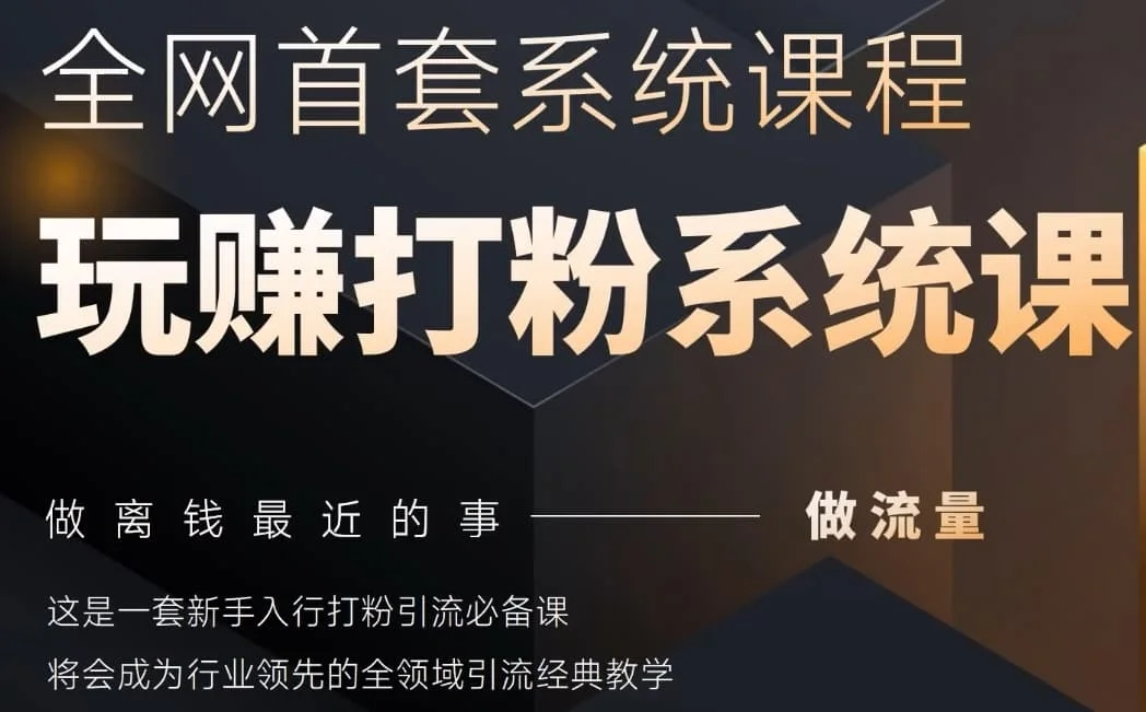 图片[1]-2025行业首套全网全域打粉系统神课，做流量做离钱最近的事，一套新手入行打粉引流必备课-E六资源