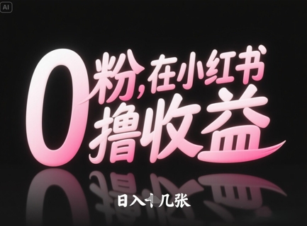 0粉在小红书撸收益，日入几张-E六资源
