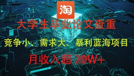 图片[1]-大学生毕业论文查重，暴利蓝海项目，月收入过1W+-E六资源