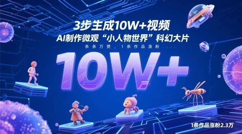 图片[1]-3步生成10W+视频，AI制作微观“小人物世界”科幻大片，条条万赞，1条作品涨粉2.3W-E六资源