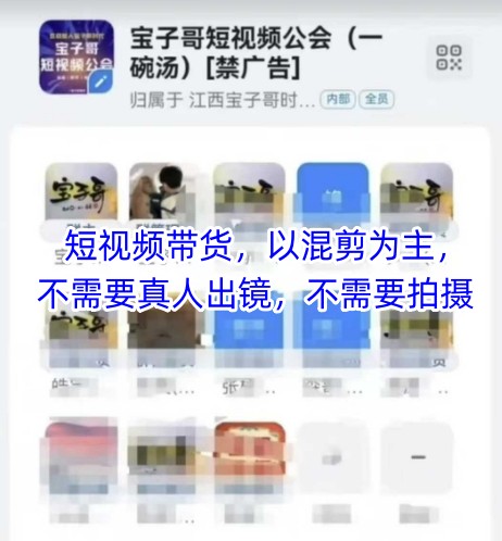 宝子哥头部团队短视频带货，以混剪为主，不需要真人出镜，不需要拍摄-E六资源