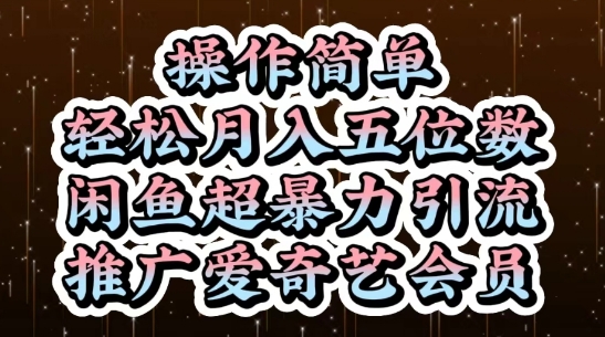 闲鱼超暴力引流推广爱奇艺会员，操作简单，轻松月入5位数-E六资源