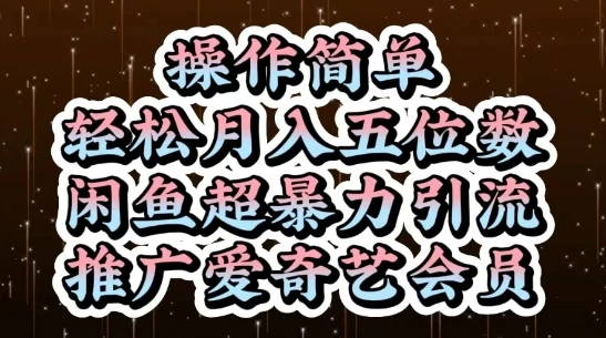 图片[1]-闲鱼超暴力引流推广爱奇艺会员，操作简单，轻松月入5位数-E六资源