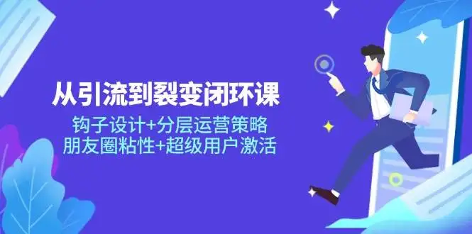 图片[1]-从引流到裂变闭环课：钩子设计+分层运营策略，朋友圈粘性+超级用户激活-E六资源