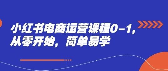 图片[1]-小红书电商运营课程0-1，从零开始，简单易学-E六资源