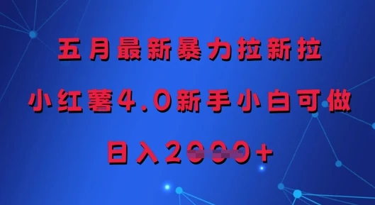 图片[1]-五月最新暴力拉新拉，小红薯4.0新手小白可做，日入多张-E六资源