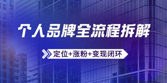 个人品牌全流程拆解：定位+涨粉+变现闭环，微信生态运营与资源整合-E六资源