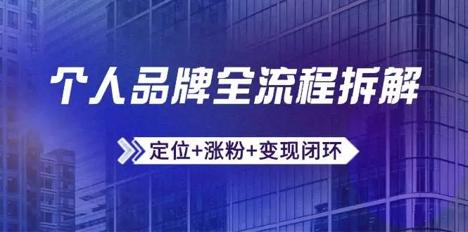 图片[1]-个人品牌全流程拆解：定位+涨粉+变现闭环，微信生态运营与资源整合-E六资源