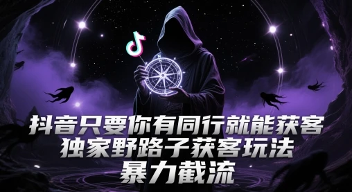 图片[1]-抖音只要你有同行就能获客，独家野路子获客玩法，暴力截流-E六资源