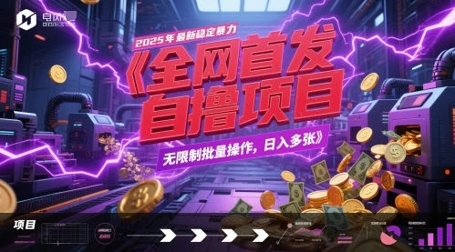 图片[1]-全网首发，2025年最新稳定暴力全自动自撸项目，无限制批量操作，日入多张-E六资源