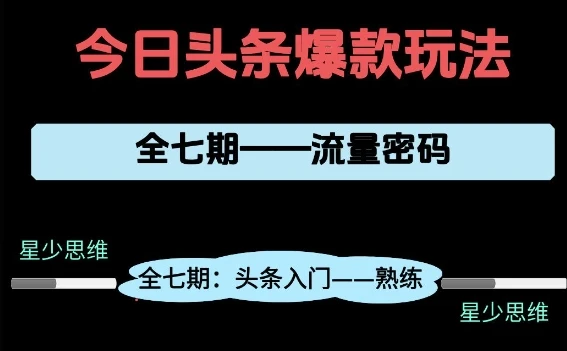 图片[1]-头条系列全七期项目拆解，全是干货，新手从0-1必经过程，99的人会踩的坑-E六资源