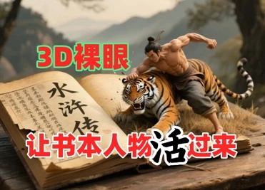 图片[1]-书本人物裸眼3D视频，新的玩法，流量超猛，保姆级教程-E六资源