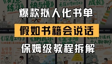 图片[1]-最新爆款拟人化书单玩法，假如书籍会说话，保姆级教程-E六资源