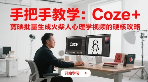 图片[1]-手把手教学：Coze + 剪映批量生成火柴人心理学视频的硬核攻略-E六资源