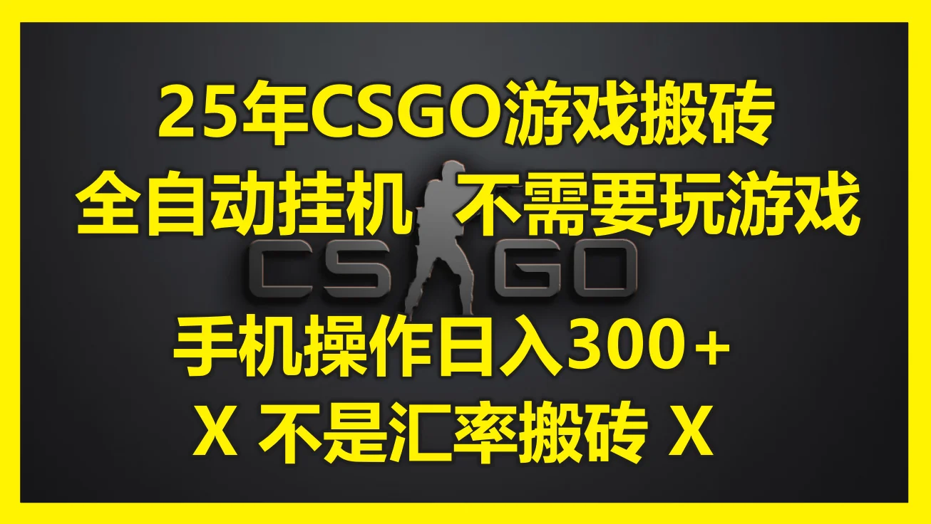 图片[1]-25年CSGO游戏搬砖，全自动挂机，不需要玩游戏，手机操作日入300+。(不…-E六资源