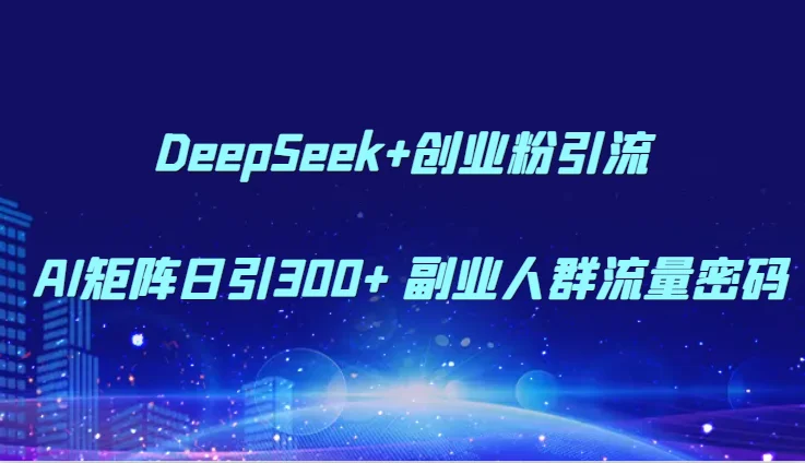 图片[1]-DeepSeek+创业粉引流 AI矩阵日引300+ 副业人群流量密码-E六资源
