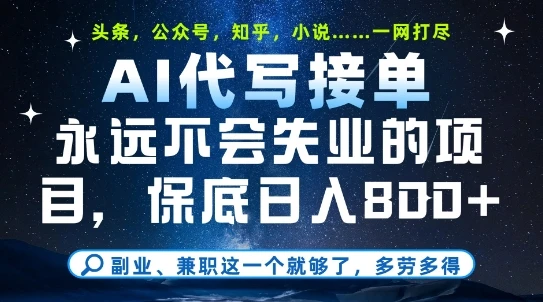 图片[1]-副业兼职这一个就够了，AI代写接单，永远不会失业的项目，多劳多得，日入8张+-E六资源