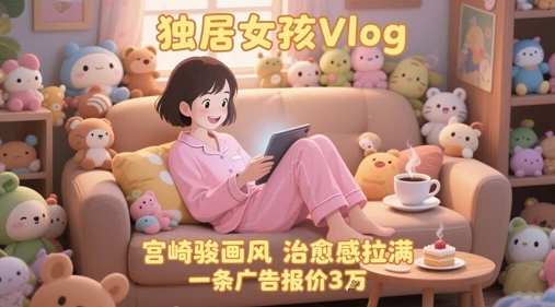 图片[1]-单个账号涨粉71W！用AI制作独居女孩Vlog，宫崎骏画风，治愈感拉满，一条广告报价3W-E六资源