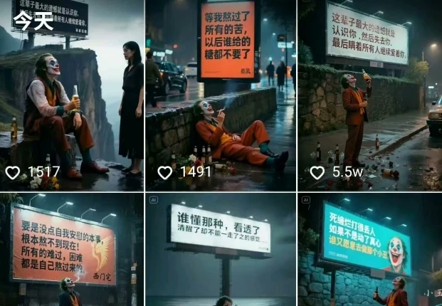 图片[2]-一条视频竟然15W赞！用AI制作小丑自嘲扎心文案视频，当下非常火爆的短视频流量神器-E六资源