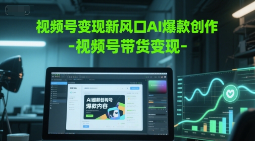 视频号变现新风口AI爆款创作-视频号带货变现-E六资源