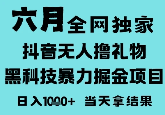 图片[1]-25年6月高爆抖音无人直播最新撸音浪掘金项目，门槛低小白可做，无脑日入1k，可矩阵放大-E六资源
