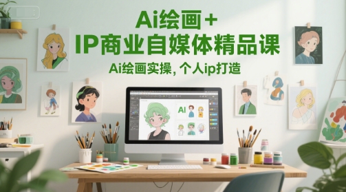 Ai绘画+IP商业自媒体精品课，Ai绘画实操，个人ip打造-E六资源